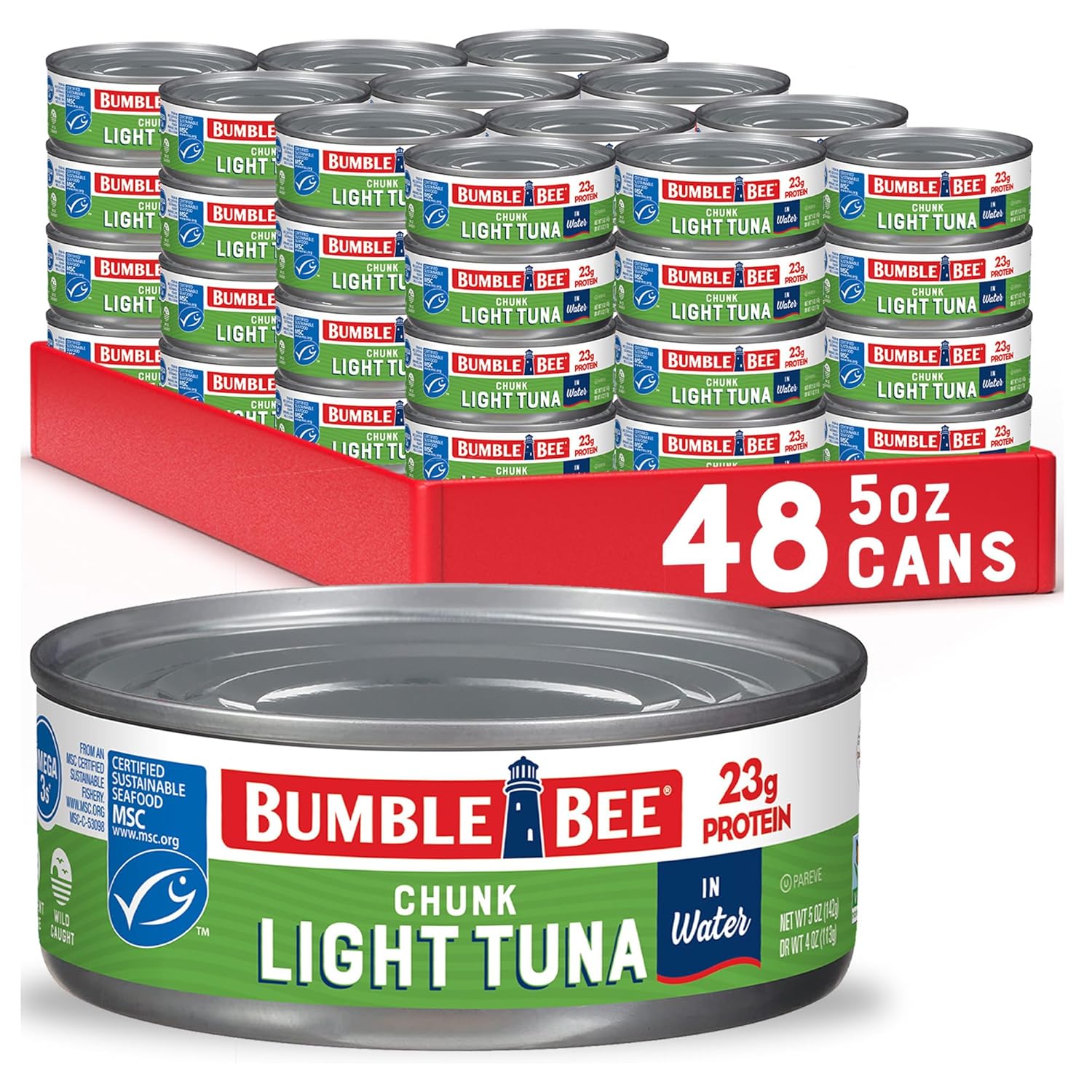 Bumble Bee Chunk Light Tuna In Oil, 5 oz Cans (Pack of 8) - Wild Caught Skipjack Tuna - 22g Protein Per Serving - MSC Certified Sustainable Seafood, Non-GMO, Gluten Free, Kosher - Image 8