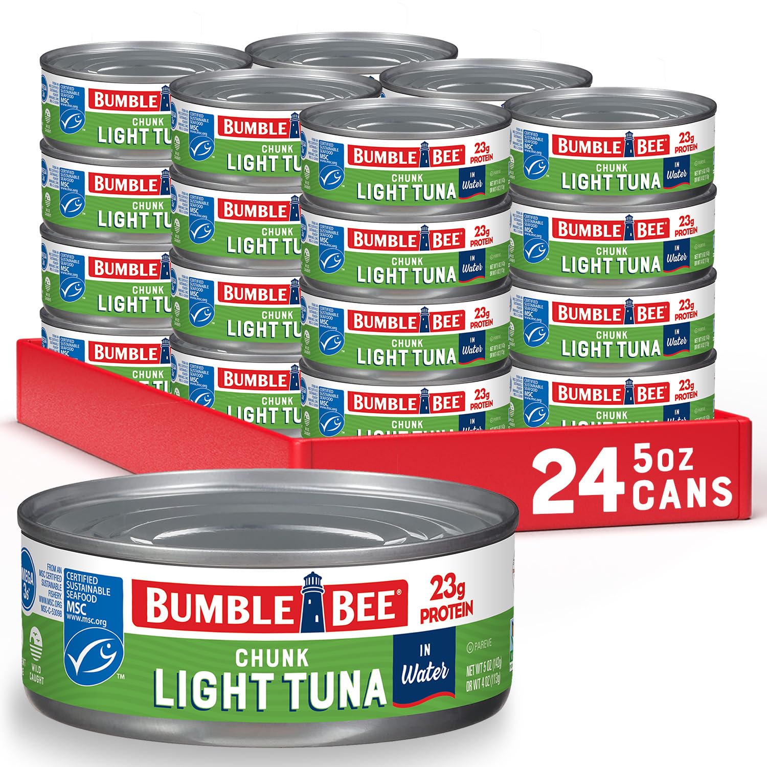 Bumble Bee Chunk Light Tuna In Oil, 5 oz Cans (Pack of 8) - Wild Caught Skipjack Tuna - 22g Protein Per Serving - MSC Certified Sustainable Seafood, Non-GMO, Gluten Free, Kosher - Image 9