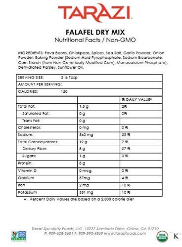 Tarazi Falafel Mix | Great as Veggie Burger Mix, Non-GMO, Kosher, All Natural, Made In California | Original Falafel Mix, 1 Pound Box - Image 7