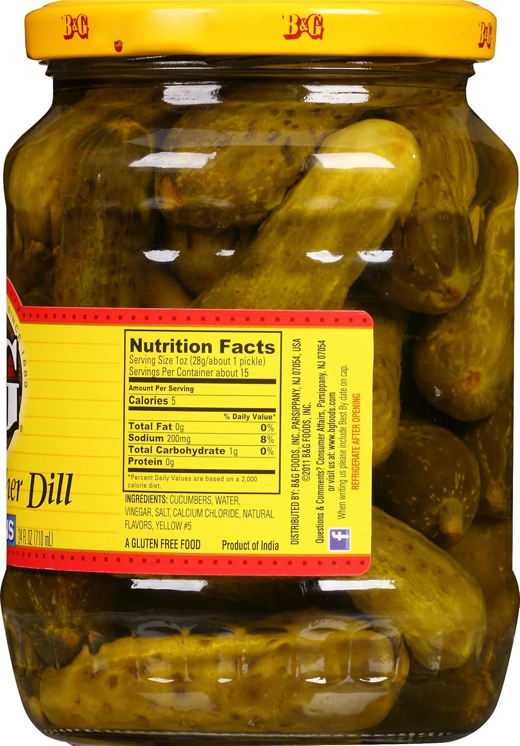 B&G Crunchy Kosher Dill Gherkins (Pack of 2)