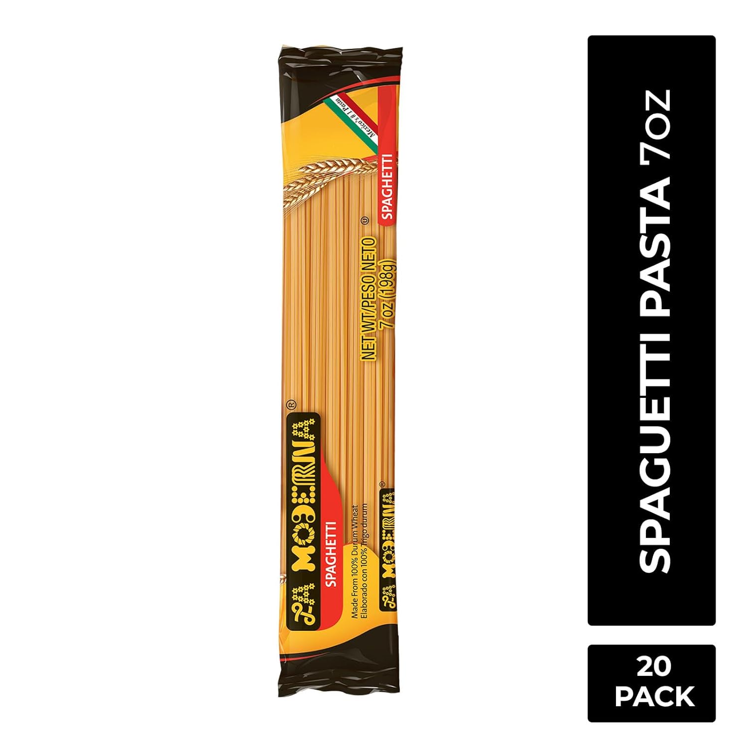 LA MODERNA, Spaghetti Pasta 7 oz (Pack of 40) | Family Bulk Pack | Made with Durum Wheat Semolina | Iron & B Vitamin Enriched | Kosher | Non-GMO | Ideal for Meal Prep