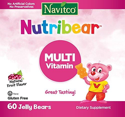 Navitco. Kosher NutriBear Multi Vitamin Great Tasting Jellies – 60 Bears