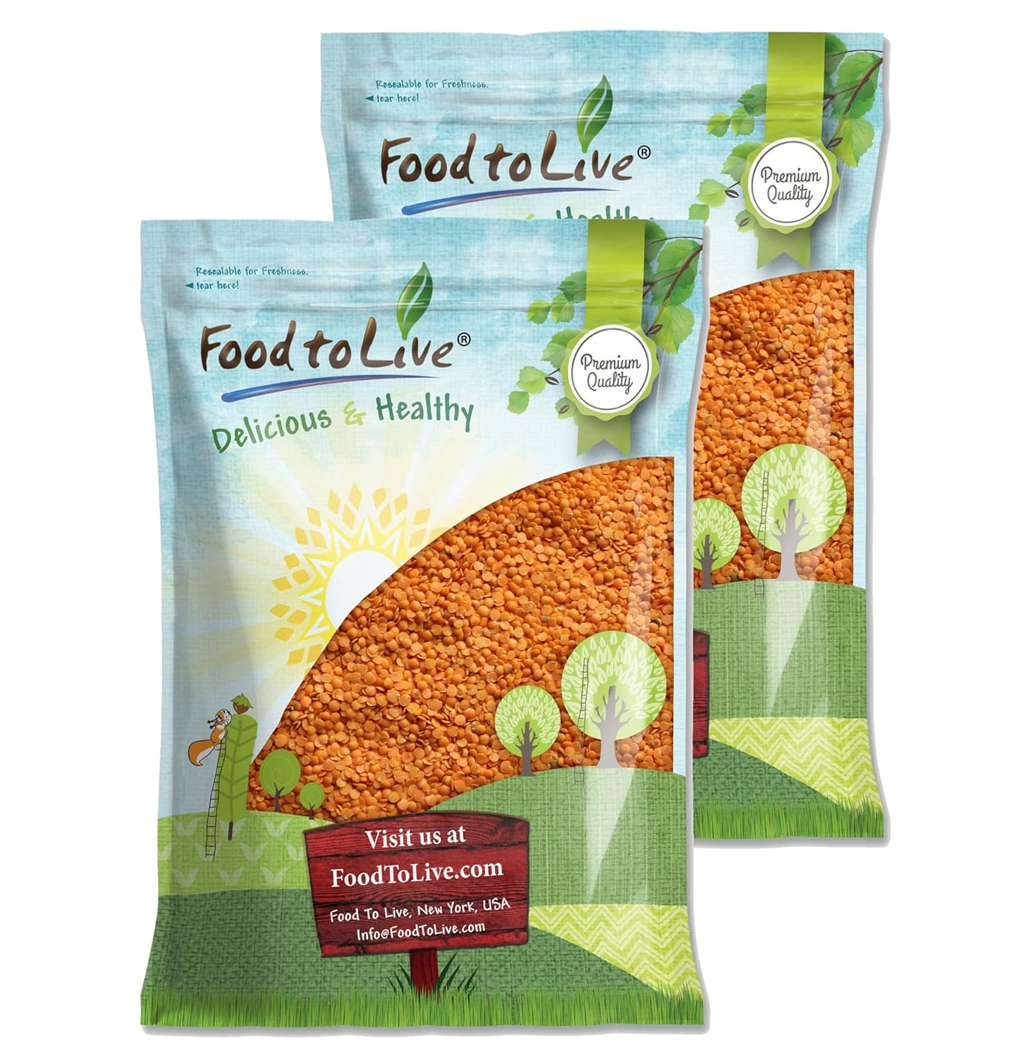 Food to Live Red Split Lentils, 15 Pounds u2013 Masoor Dal, Dried, Vegan, Kosher, Bulk. Easy to Cook. No Soaking Required. Good Source of Dietary Fiber, Vitamin B, Protein. - Image 9