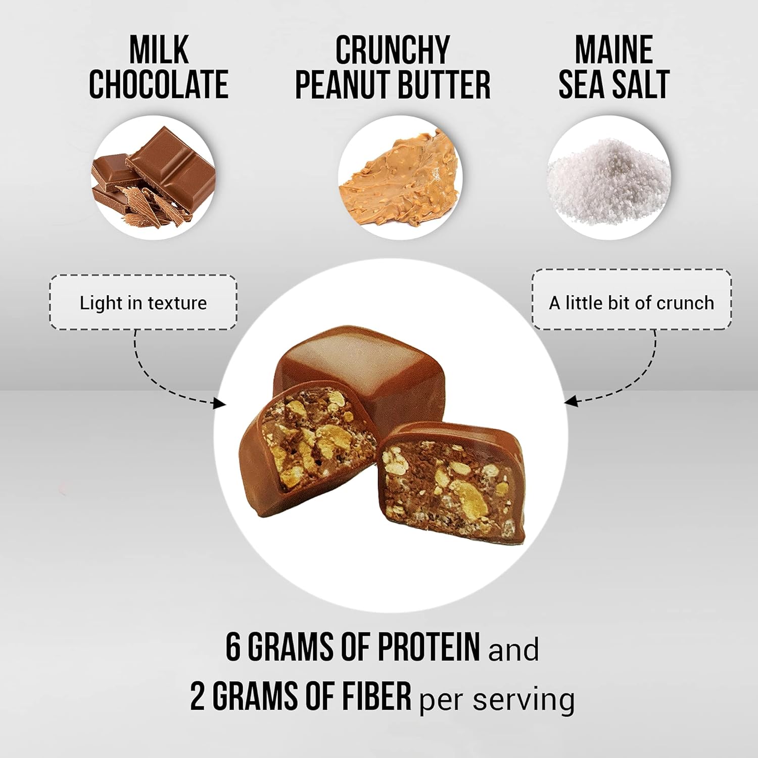 Bixby Organic Milk Chocolate Crunchy Peanut Butter Sea Salt Bites – Gluten Free, Kosher, Non-GMO Chocolate – Organic Milk Chocolate Energy Snacks – Resealable 4.2oz Bags – Pack of 6 Bags