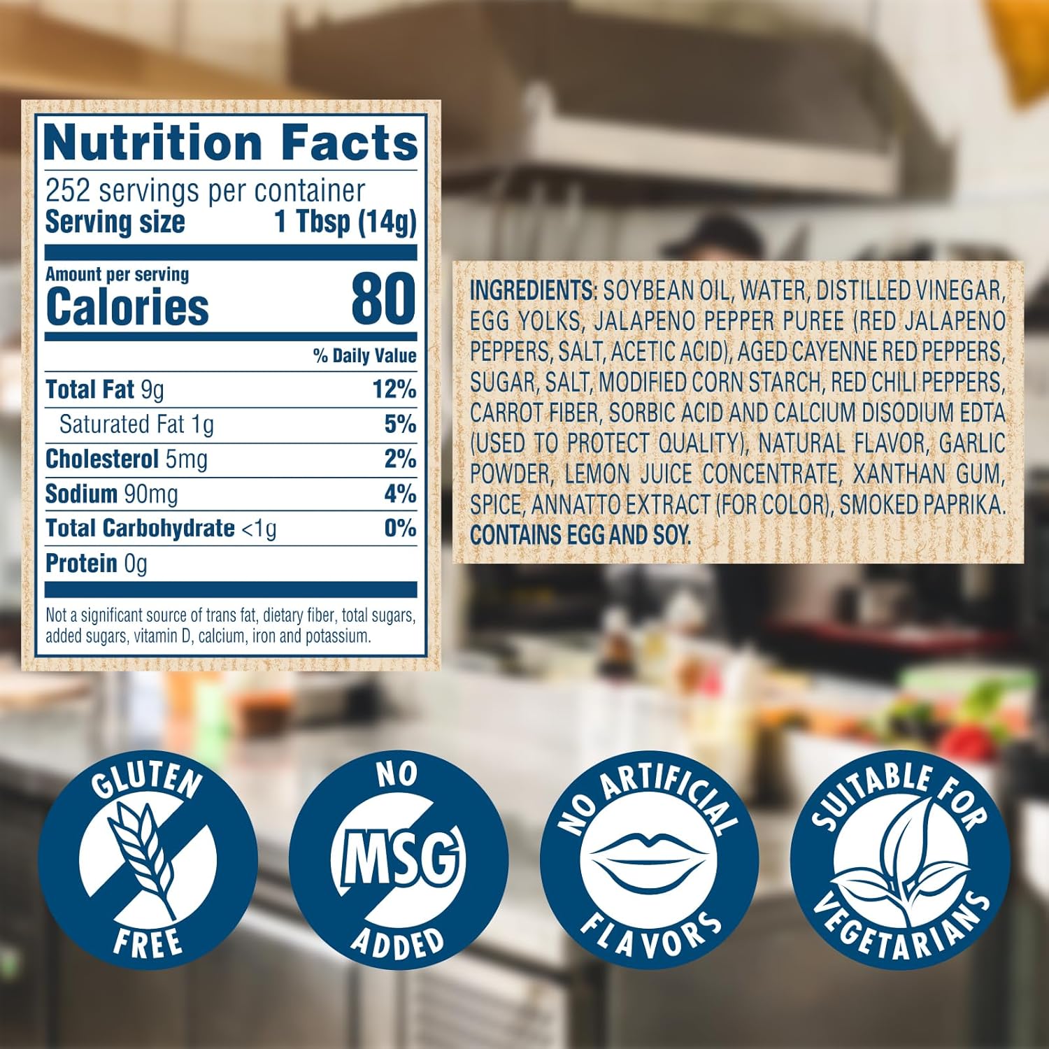 Best Foods Spicy Mayonnaise, Jar, Ready to Use, Condiment for Sandwiches, Salads, Mayo Made with 100% Cage Free Eggs, Gluten Free, Vegetarian, Kosher, 1 Gallon, 128 oz (Pack of 2)