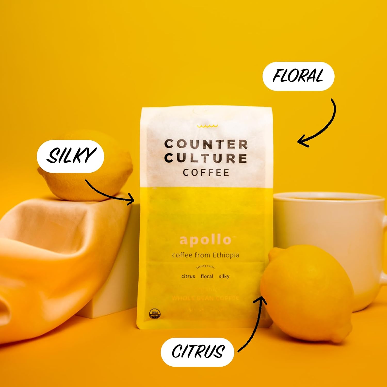 Counter Culture Coffee – Fresh Roasted Certified Organic Whole Bean Coffee (Kosher) (Apollo)