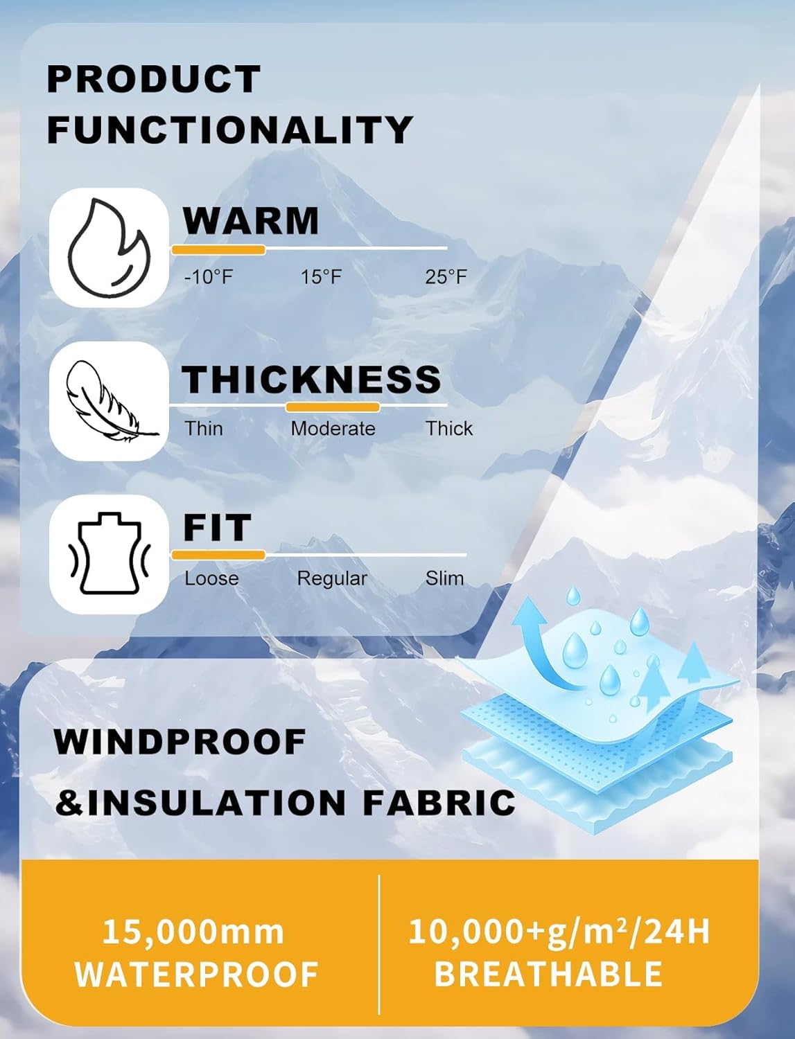 GSOU SNOW Mens Snow Pants Women Baggy Snowboard Pants Loose Fit Insulated Windproof Waterproof for Ski Hiking Winter Outdoor - Image 5