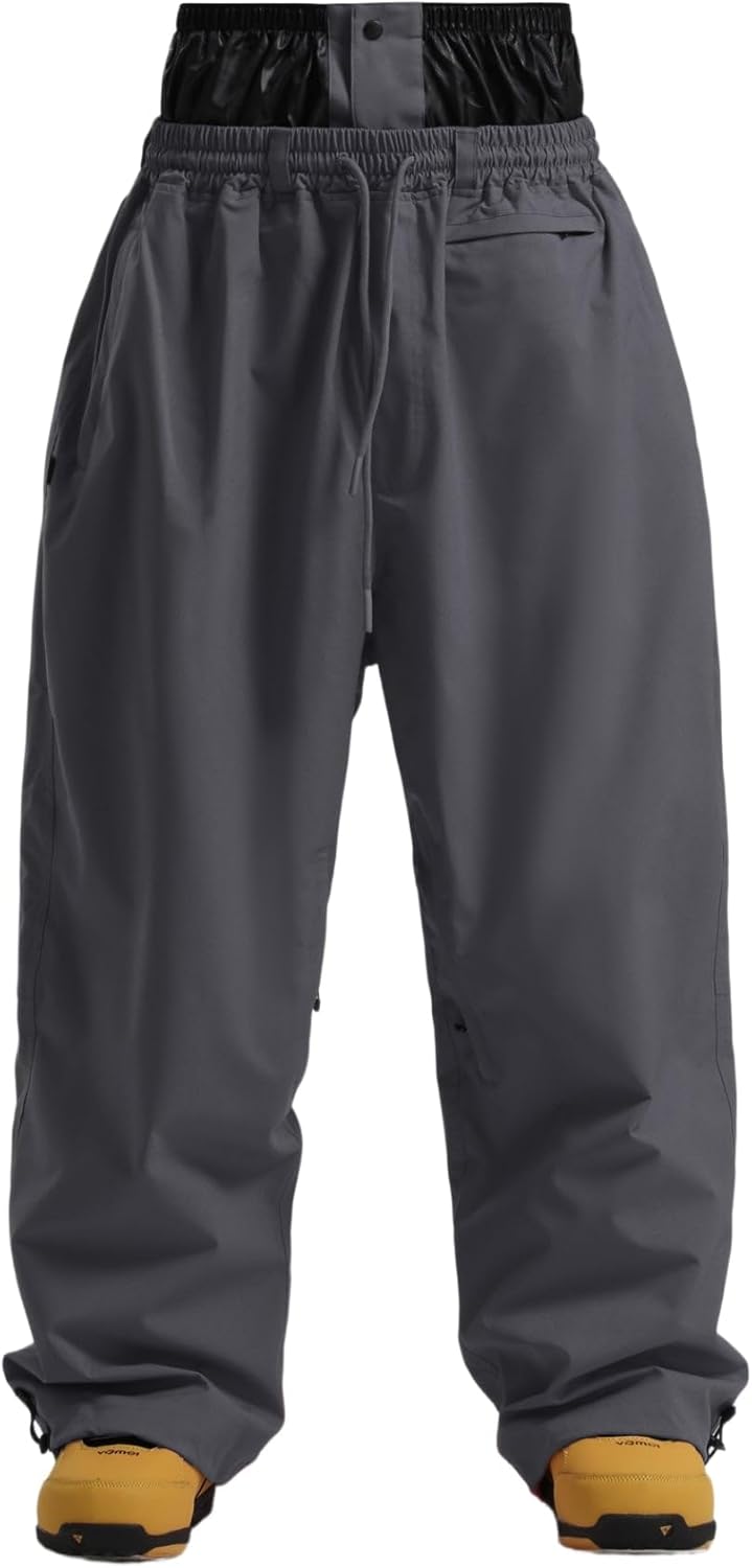 GSOU SNOW Mens Snow Pants Women Baggy Snowboard Pants Loose Fit Insulated Windproof Waterproof for Ski Hiking Winter Outdoor - Image 8