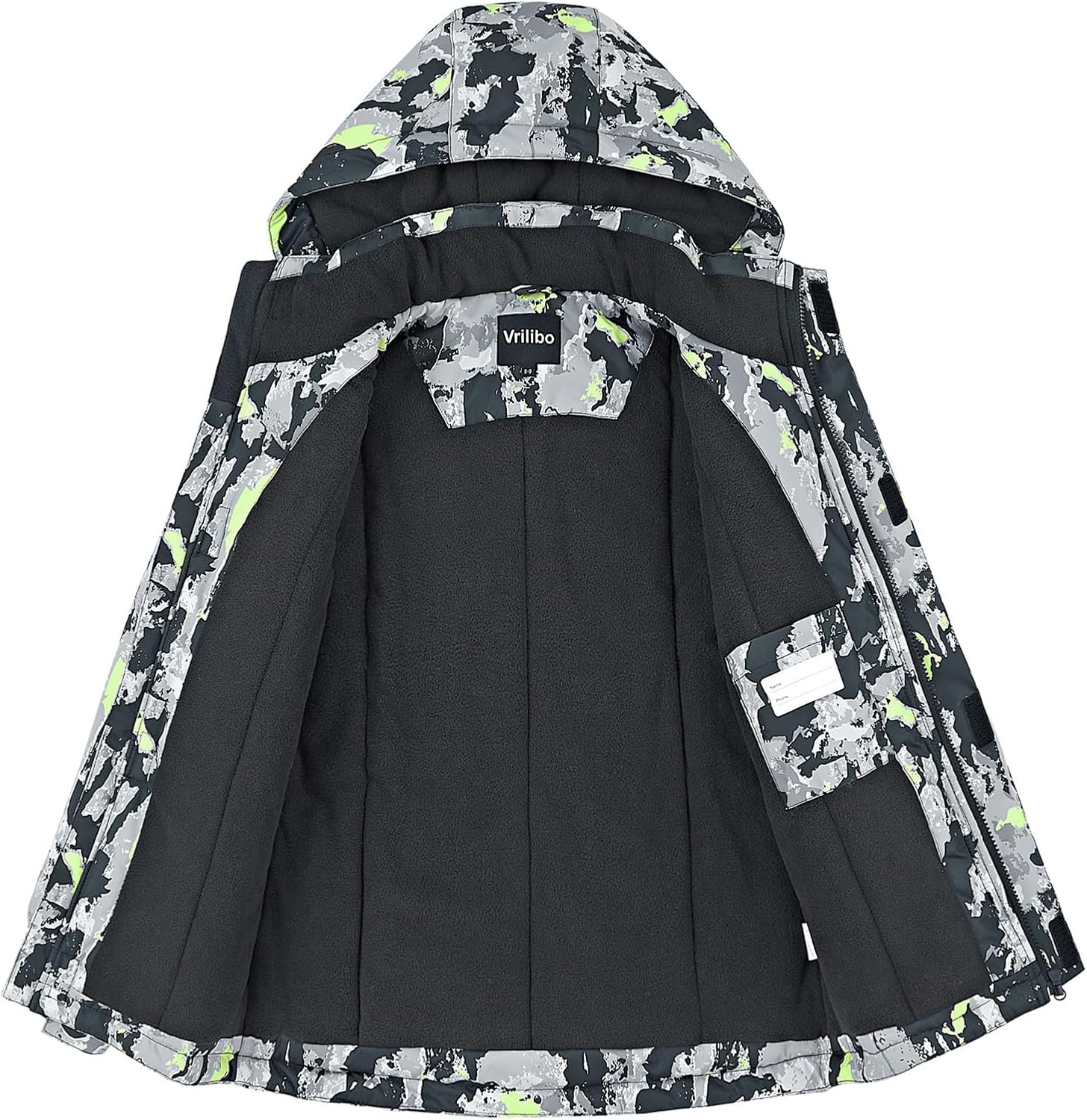 Vrilibo Boys Waterproof Ski Jacket Winter Warm Thick Snow Coat Fleece Lined Kids Outdoor Hooded Snowboard Jacket - Image 2