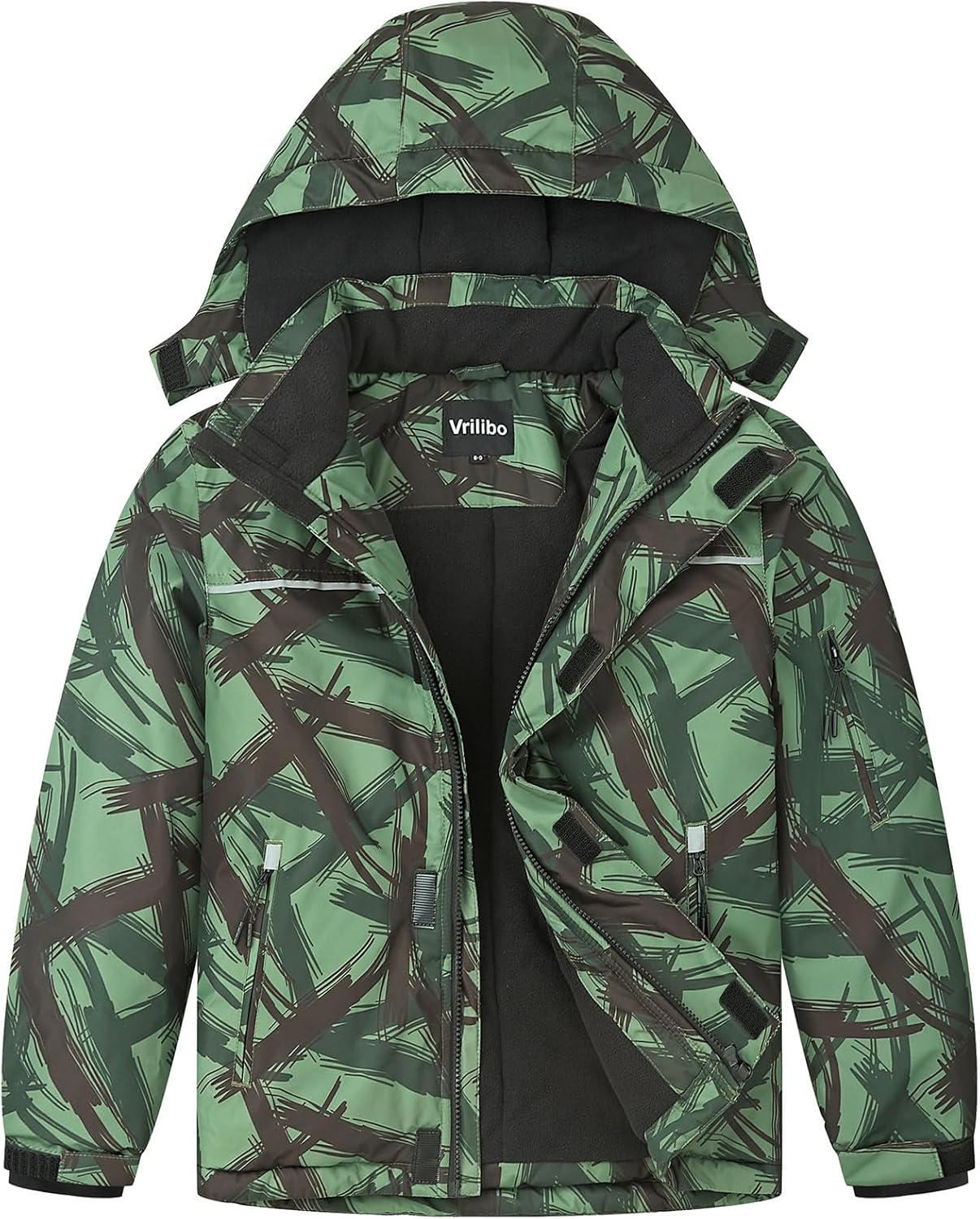 Vrilibo Boys Waterproof Ski Jacket Winter Warm Thick Snow Coat Fleece Lined Kids Outdoor Hooded Snowboard Jacket - Image 6