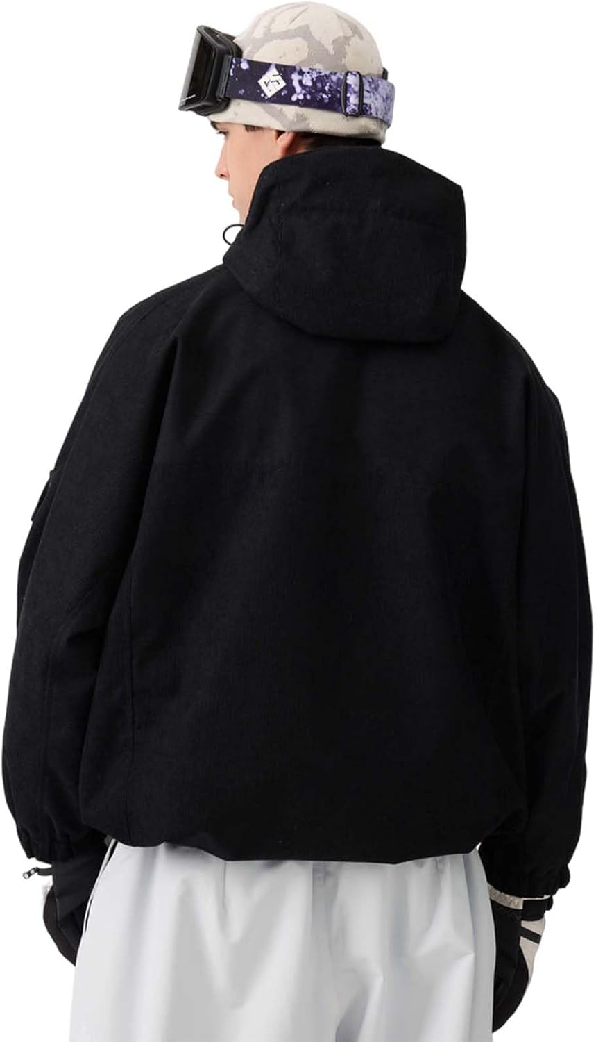 GSOU SNOW Mens Snowboard Jacket Baggy Womens Ski Jackets Cargo Snow Coat Waterproof Windproof Warm Multi-Pockets Sports