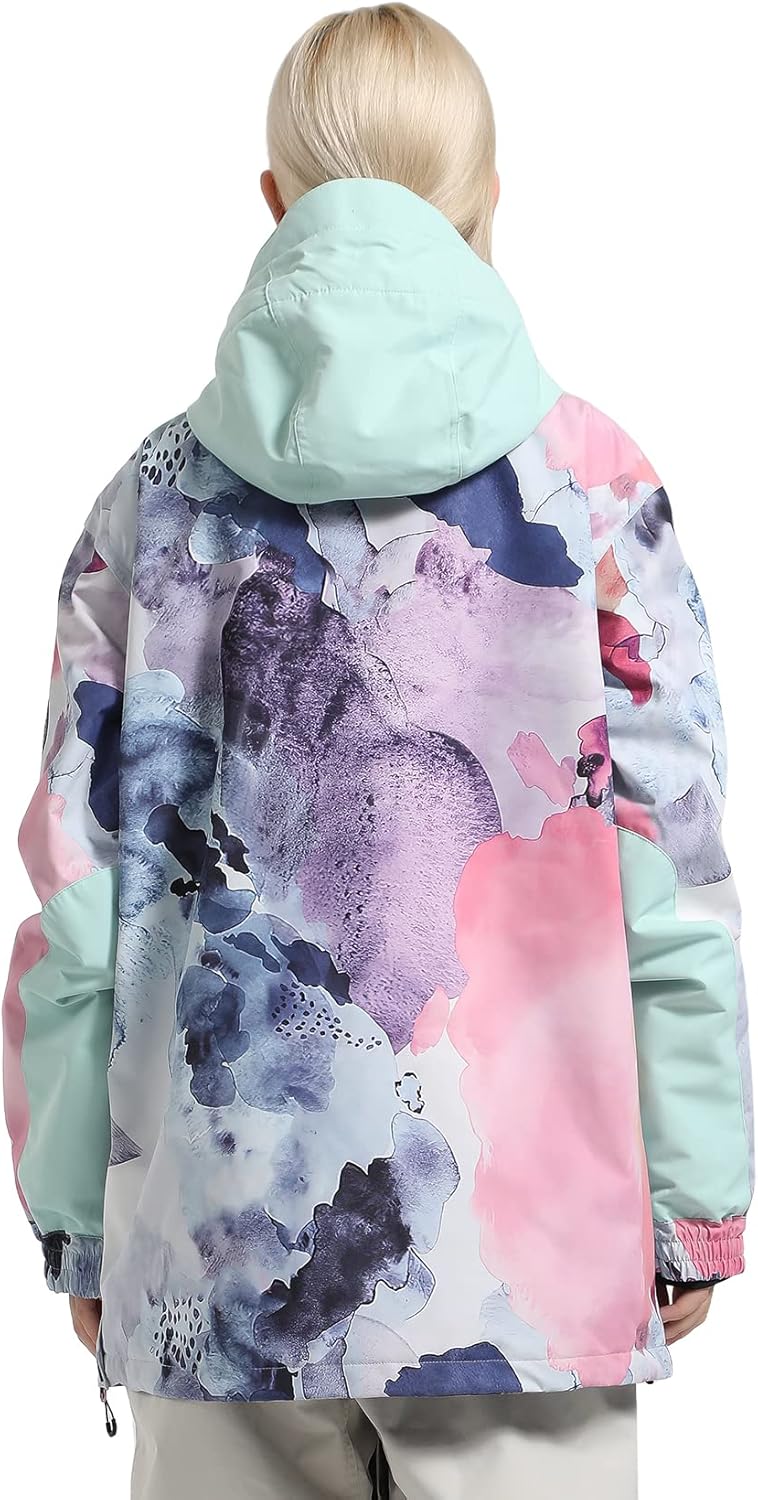 GSOU SNOW Women Ski Jacket Snow Coat Waterproof Windproof Snowboarding Jacket Coat Insulated Warm Winter