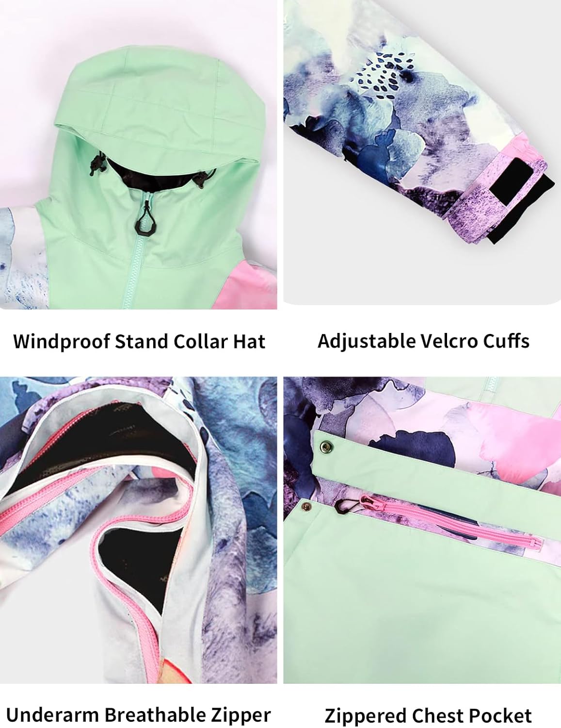 GSOU SNOW Women Ski Jacket Snow Coat Waterproof Windproof Snowboarding Jacket Coat Insulated Warm Winter - Image 4