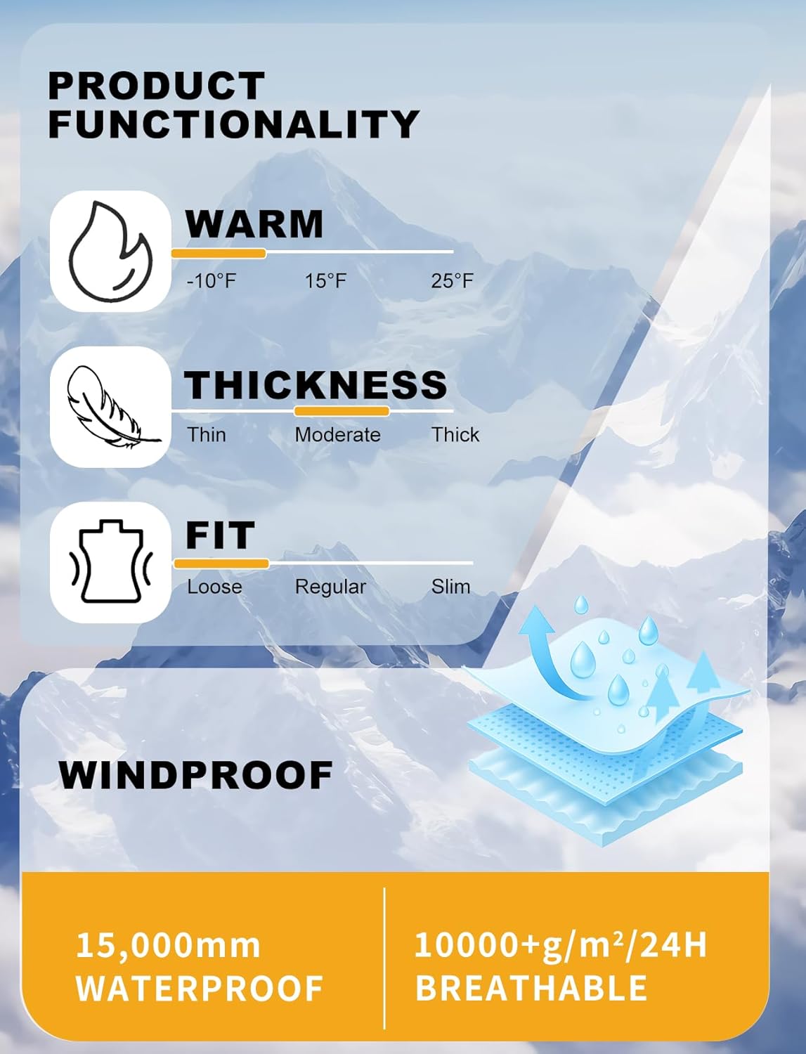 GSOU SNOW Women Ski Jacket Snow Coat Waterproof Windproof Snowboarding Jacket Coat Insulated Warm Winter - Image 5