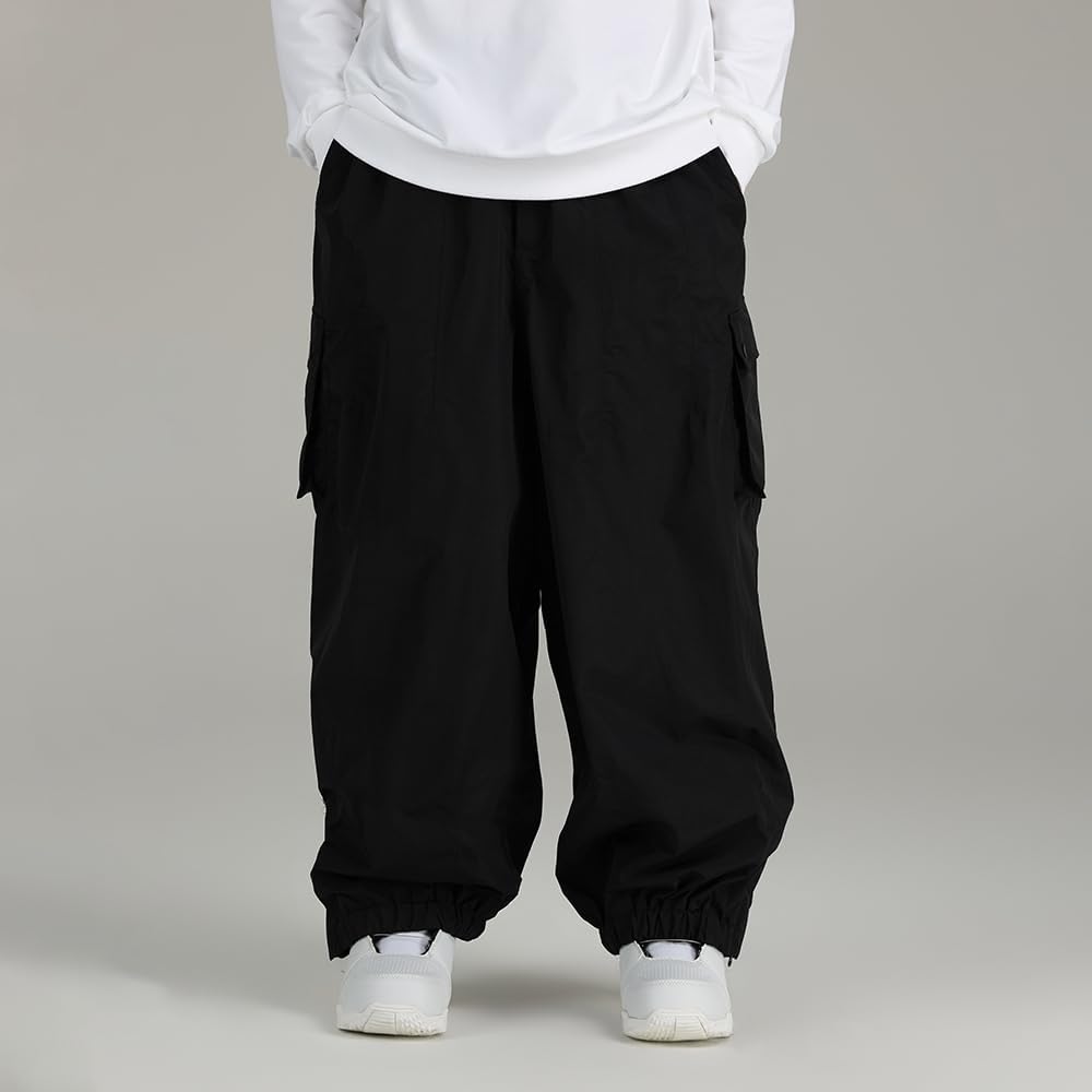 SnowElve Mens Baggy Cargo Ski Pants Super Baggy Snowboard Snow Pant Women Insulated Loose Pant Sports Waterproof