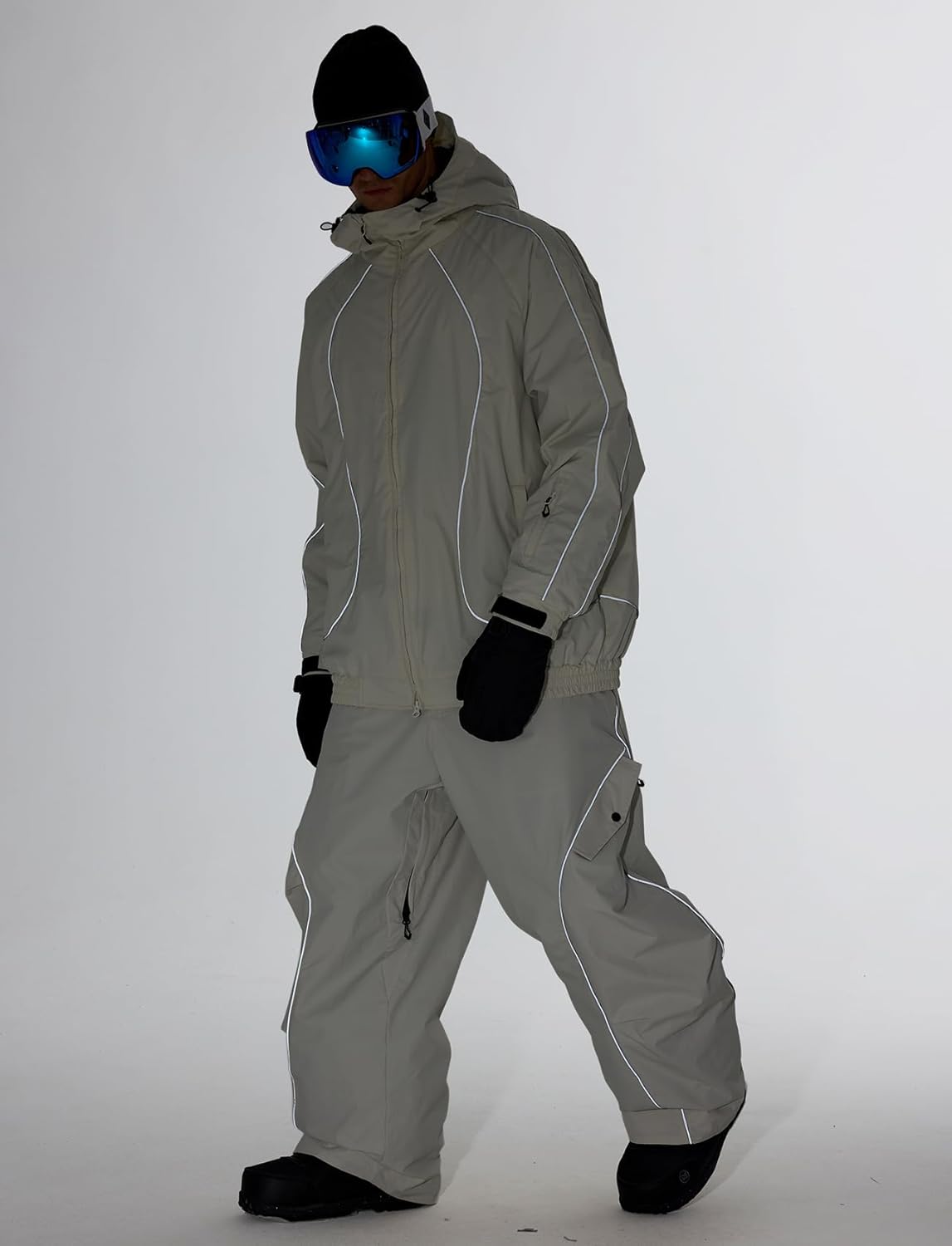 GSOU SNOW Men Ski Jacket Women Baggy Snowboard Jacket Snow Coat Mountain Jacket Hooded Waterproof Windproof Reflective Strip - Image 6