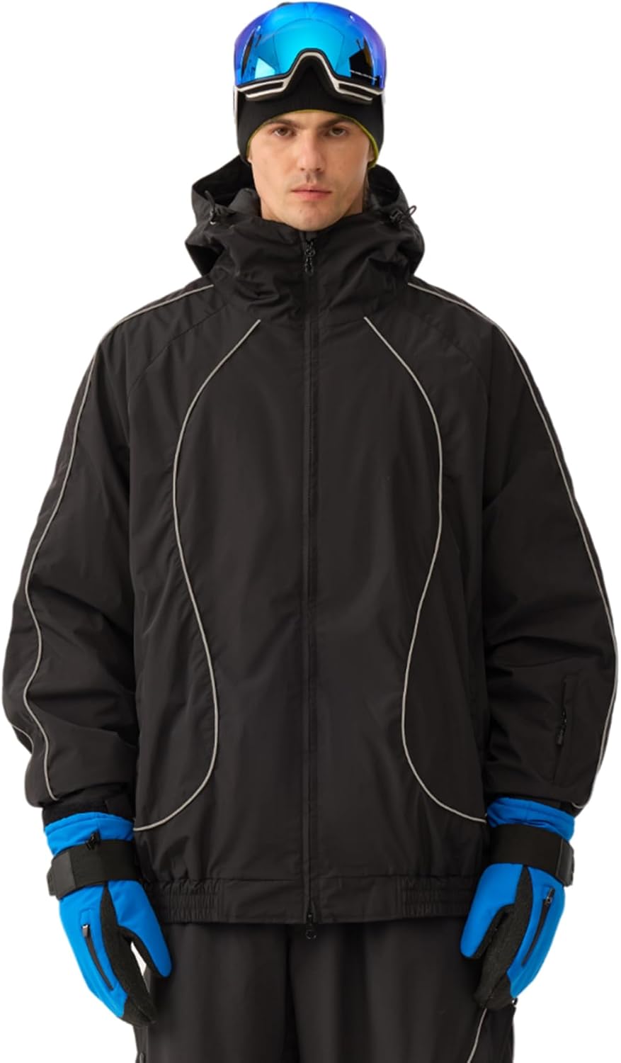 GSOU SNOW Men Ski Jacket Women Baggy Snowboard Jacket Snow Coat Mountain Jacket Hooded Waterproof Windproof Reflective Strip - Image 8