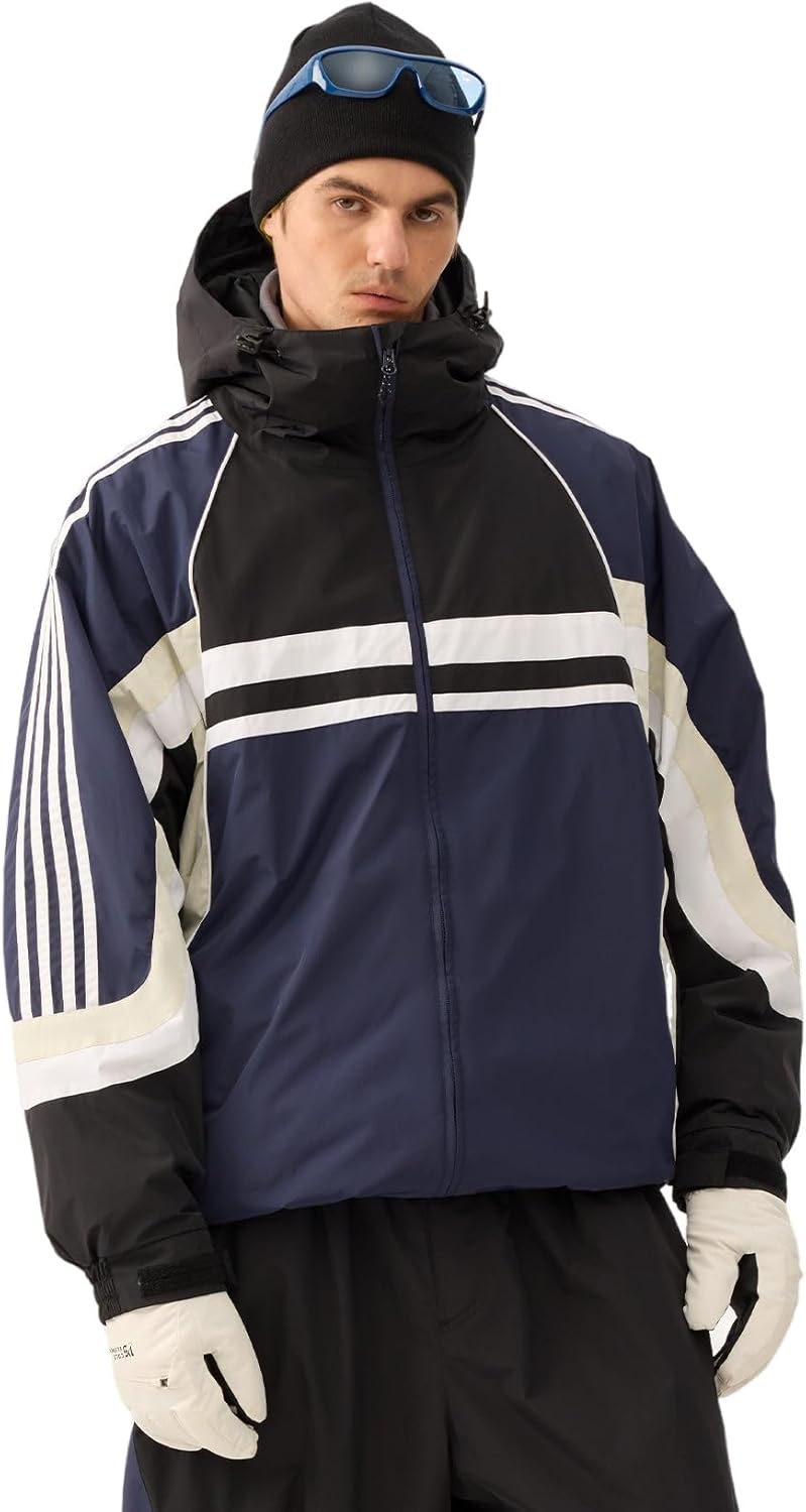 GSOU SNOW Men Ski Jacket Women Baggy Snowboard Jacket Snow Coat Mountain Jacket Hooded Waterproof Windproof Reflective Strip - Image 9