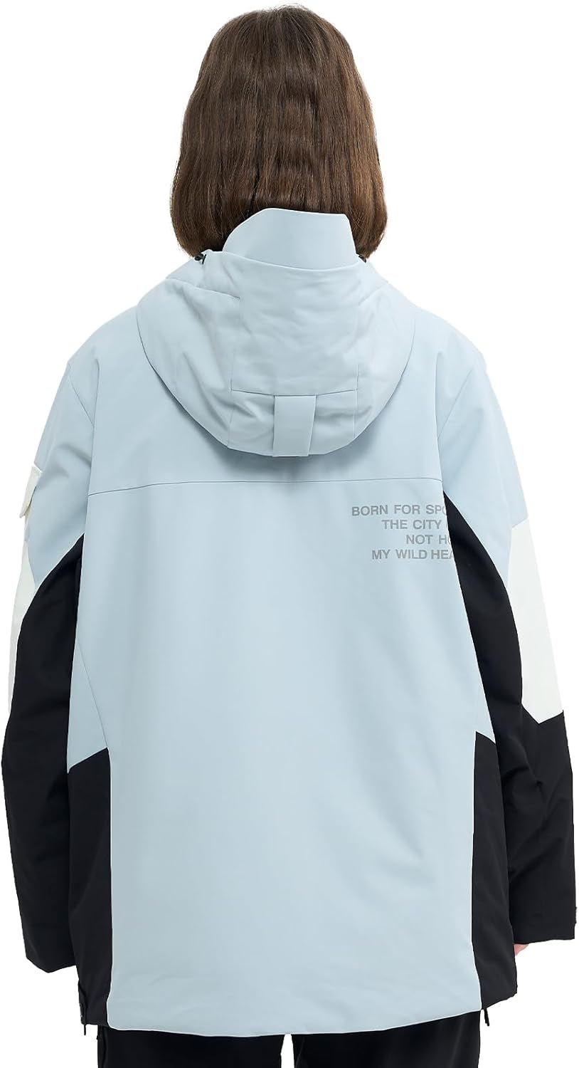 HIGH EXPERIENCE Ski Jacket Snowboard Anorak Coat Pullover Baggy Snow Hooded Insulated Hoodie Waterproof Warm for Women Men