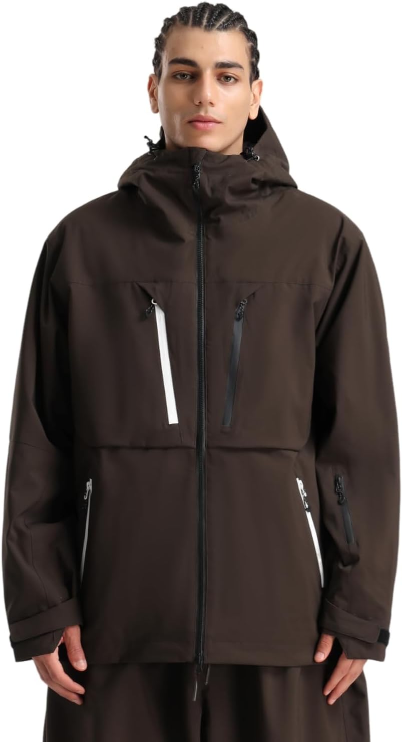 GSOU SNOW Men's Ski Jacket Waterproof Snowboard Jackets Windproof Baggy Snowboarding Coat Winter Outdoor Sports Snow Hooded - Image 7