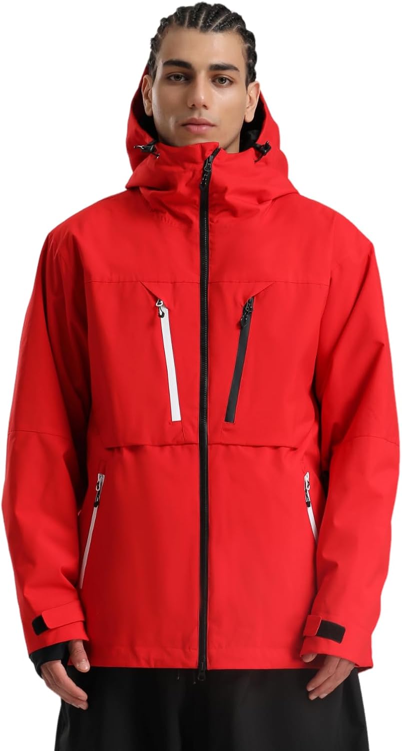 GSOU SNOW Men's Ski Jacket Waterproof Snowboard Jackets Windproof Baggy Snowboarding Coat Winter Outdoor Sports Snow Hooded - Image 8