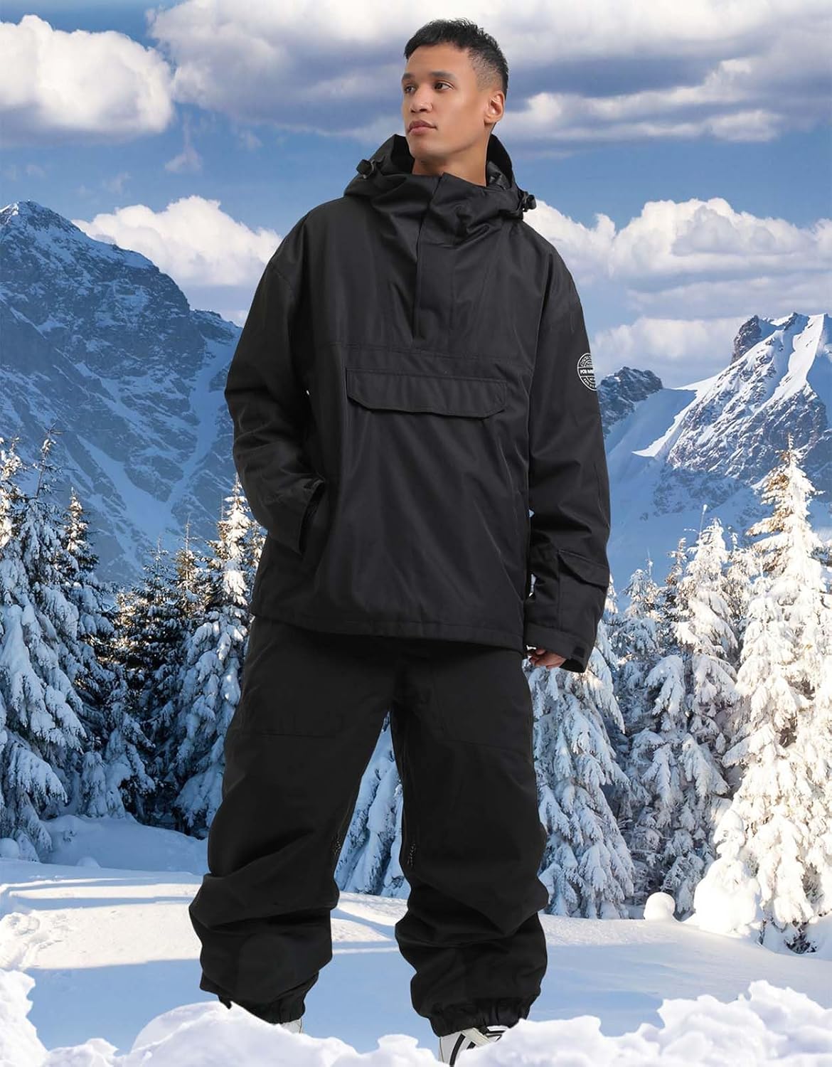 BSASB Mens Snowboard Jacket Ski Pullover Coat Warm Waterproof Windproof Men Snowboarding Jacket Winter Sports