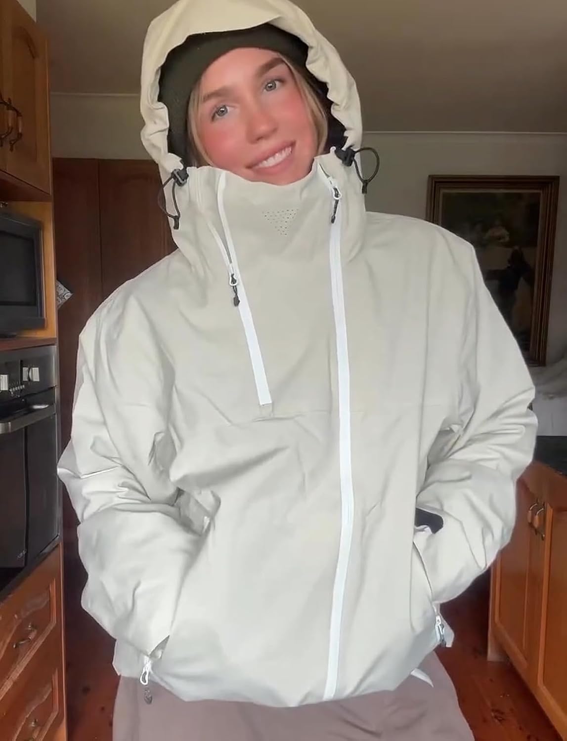 GSOU SNOW Mens Snowboard Jacket Ski Coat Women Waterproof Insulated Baggy Snowboard Coat Winter Hooded Mountain Hiking Warm