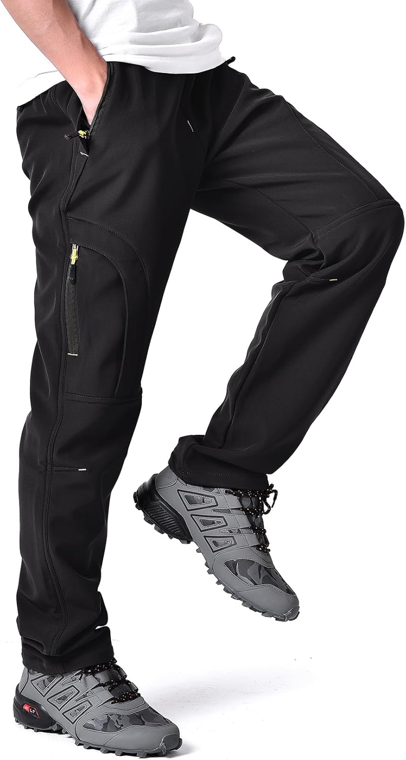 Toomett Men’s hiking Snow Pants Skiing Winter Insulated Fleece lined Outdoor Water Repellent camping,walking,fishing