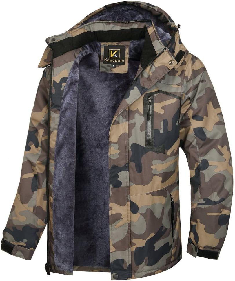 Keevoom Mens Winter Jackets Ski Snow Coats Warm Waterproof Hooded Raincoats Snowboarding Windproof Lined Windbreaker - Image 8