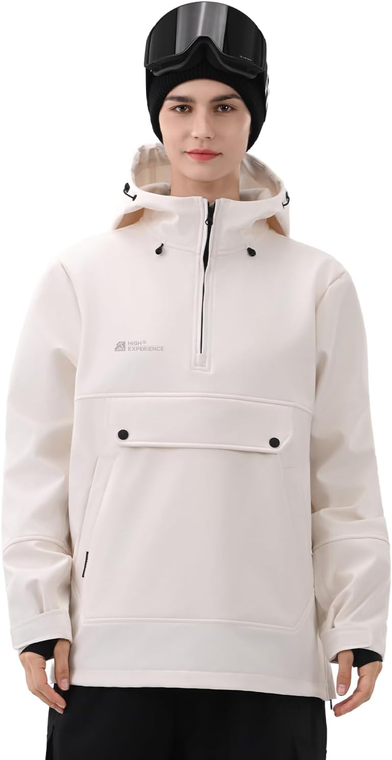 HIGH EXPERIENCE Ski Hoodie Snowboard Pullover Jacket Snow Anarok Baggy Waterproof Windproof Insulated for Women Men - Image 5