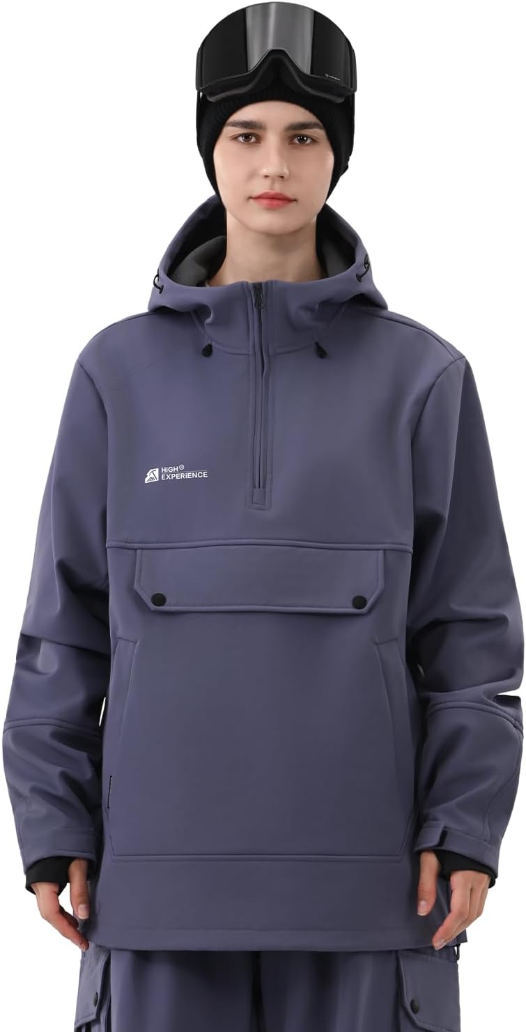 HIGH EXPERIENCE Ski Hoodie Snowboard Pullover Jacket Snow Anarok Baggy Waterproof Windproof Insulated for Women Men - Image 6