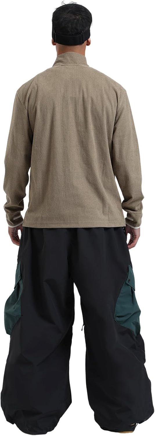 GSOU SNOW Womens Mens Baggy Snow Pants Cargo Snowboard Pants Ski Super Loose Sport Outdoor Insulation Waterproof