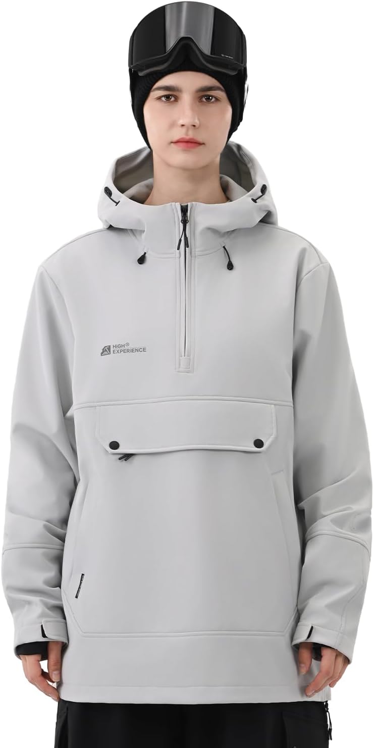 HIGH EXPERIENCE Ski Hoodie Snowboard Pullover Jacket Snow Anarok Baggy Waterproof Windproof Insulated for Women Men - Image 7