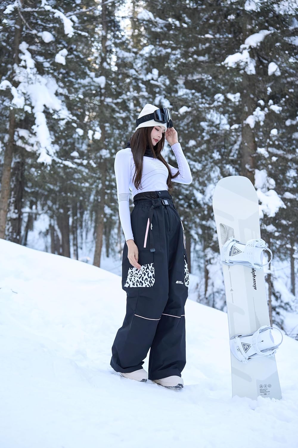 HIGH EXPERIENCE Snowboard Pants for Women Men Baggy Ski Pants Loose Warm Insulation Waterproof Windproof