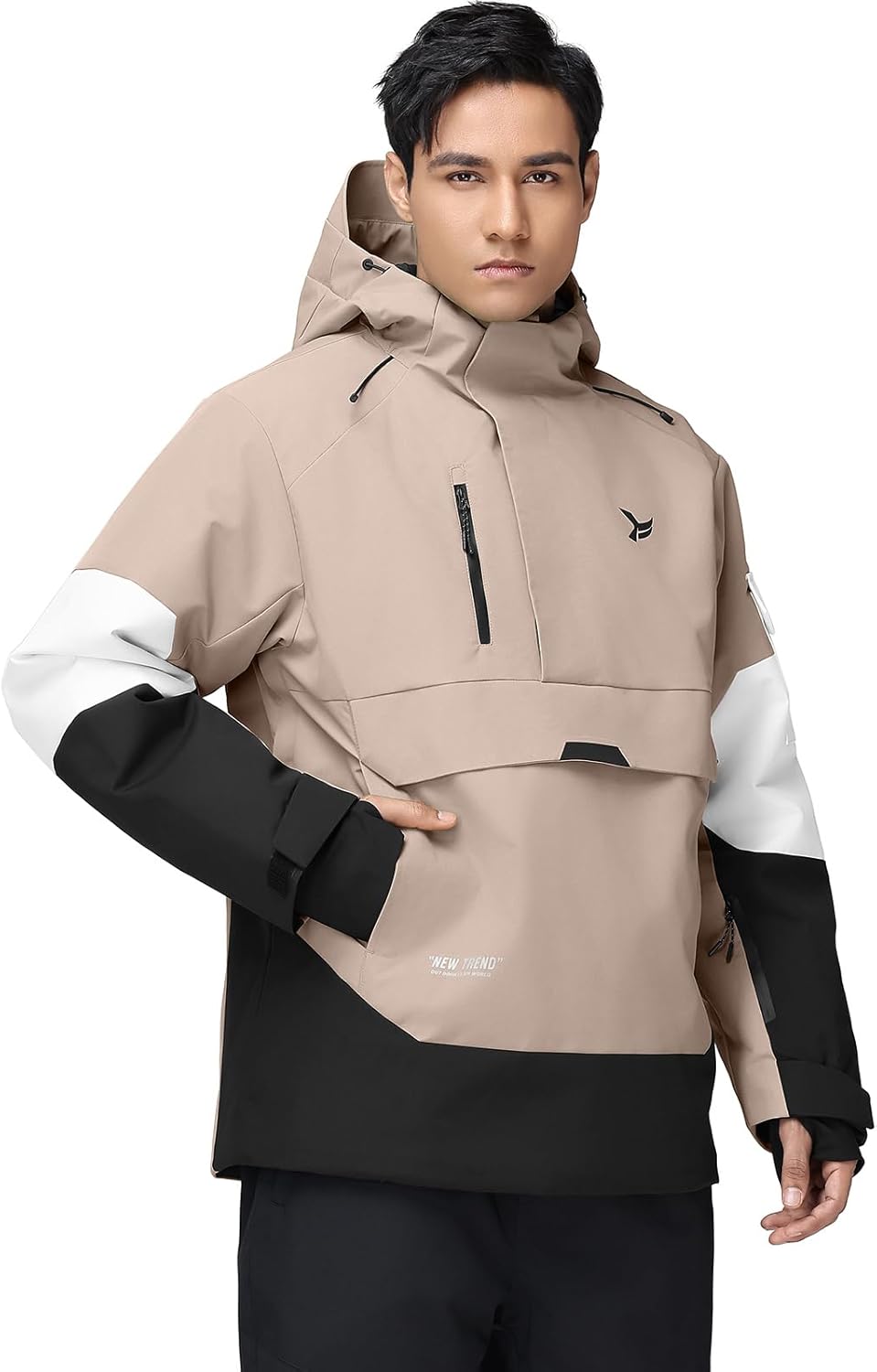 YEEFINE Men's Ski Jacket Snowboard Snow Coat Waterproof Insulated Winter Warm Loose Fit Pullover Hoodie - Image 3