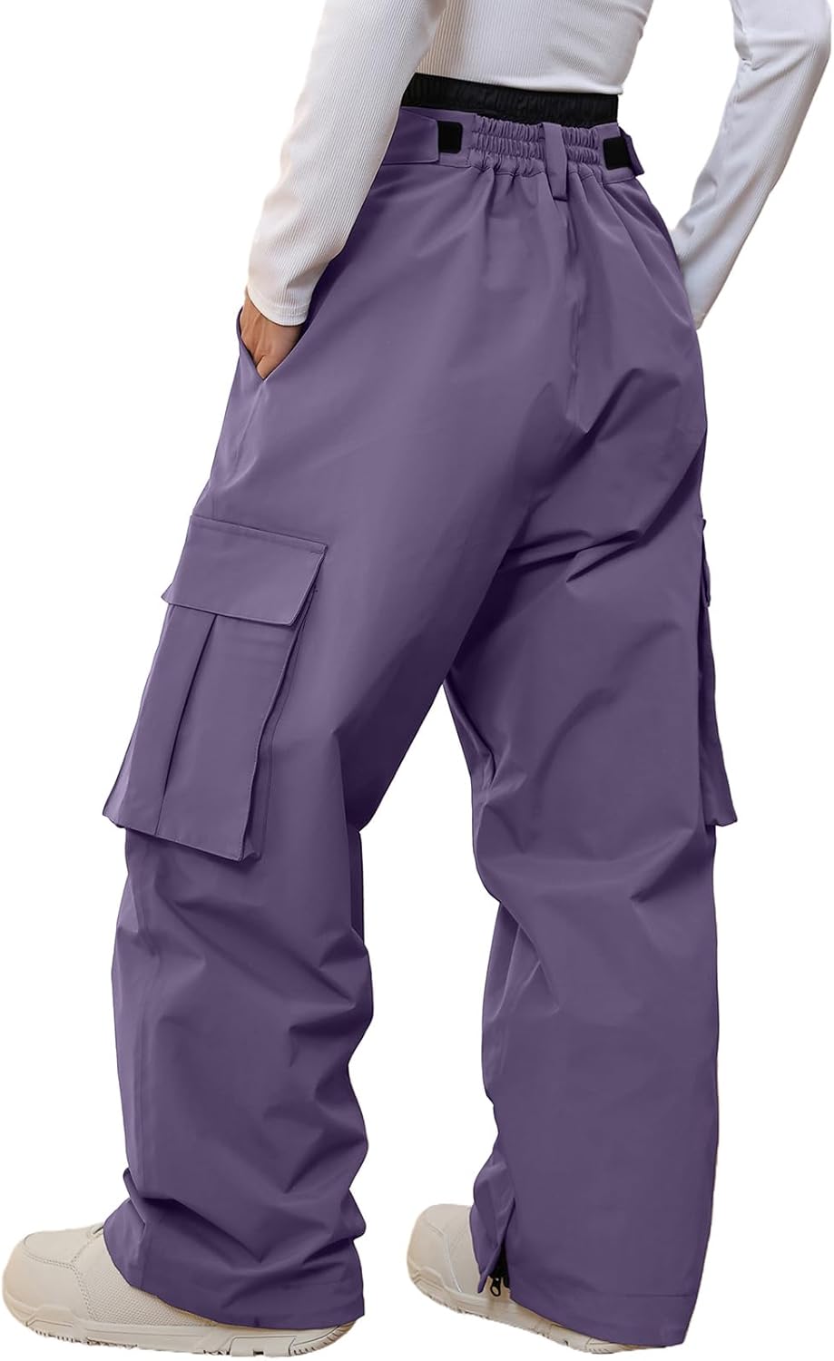 YEEFINE Men and Women’s Snow Snowboard Pants Loose Fit Insulated Waterproof Unisex Baggy Cargo Ski Pants Bibs Warm Winter