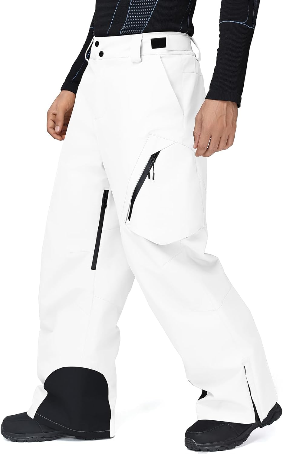 YEEFINE Men’s Snow Ski Pants Insulated Cargo Snowboard Pants Bibs Loose Baggy Waterproof Winter Sports