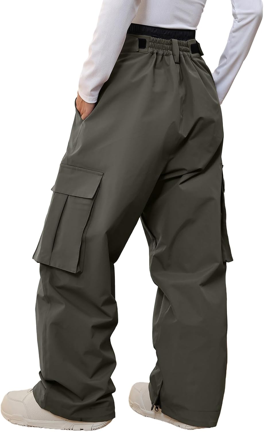 YEEFINE Men and Women’s Snow Snowboard Pants Loose Fit Insulated Waterproof Unisex Baggy Cargo Ski Pants Bibs Warm Winter