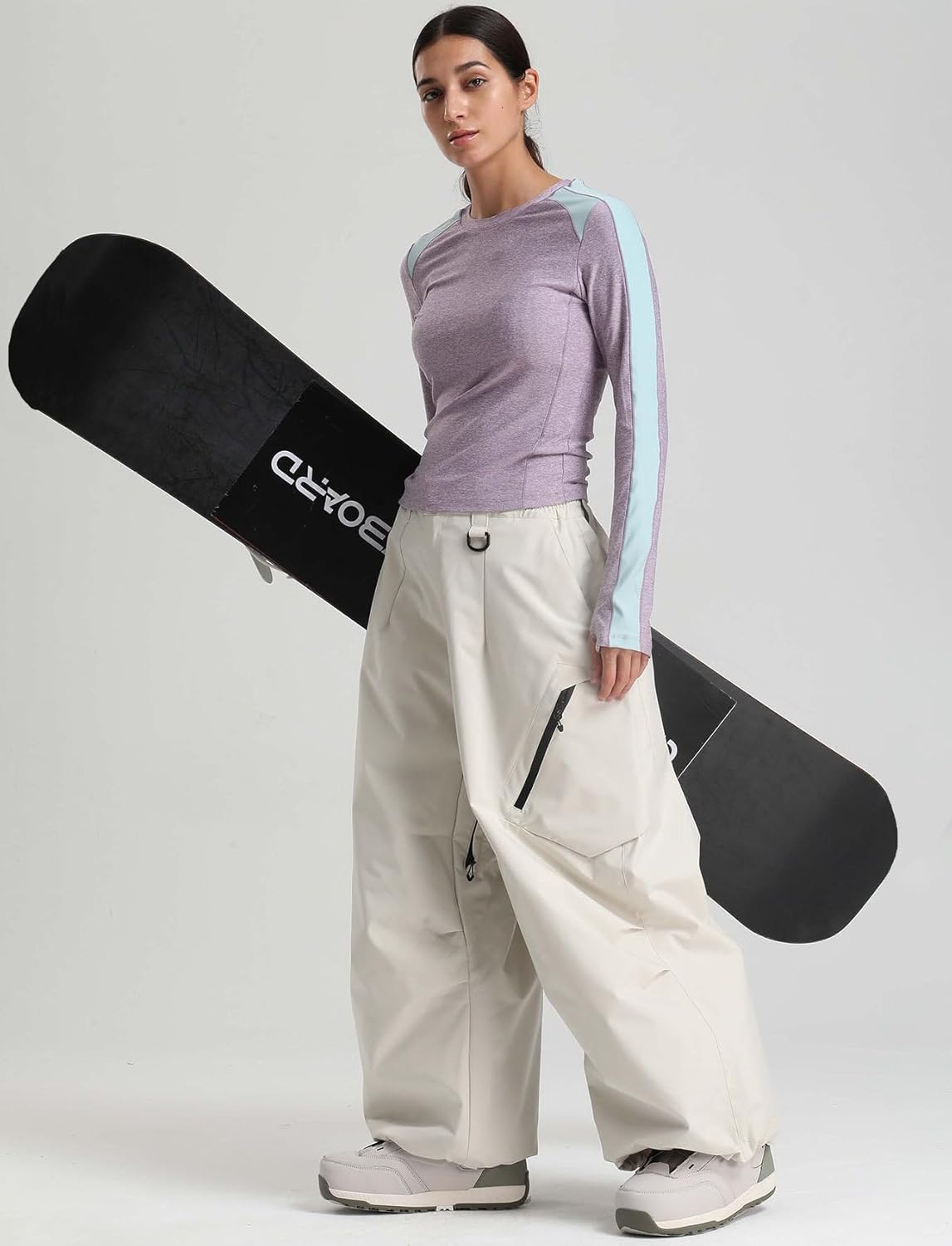 GSOU SNOW Mens Baggy Snowboard Pants Womens Snow Pants Loose Waterproof Ski Pants for Skiing