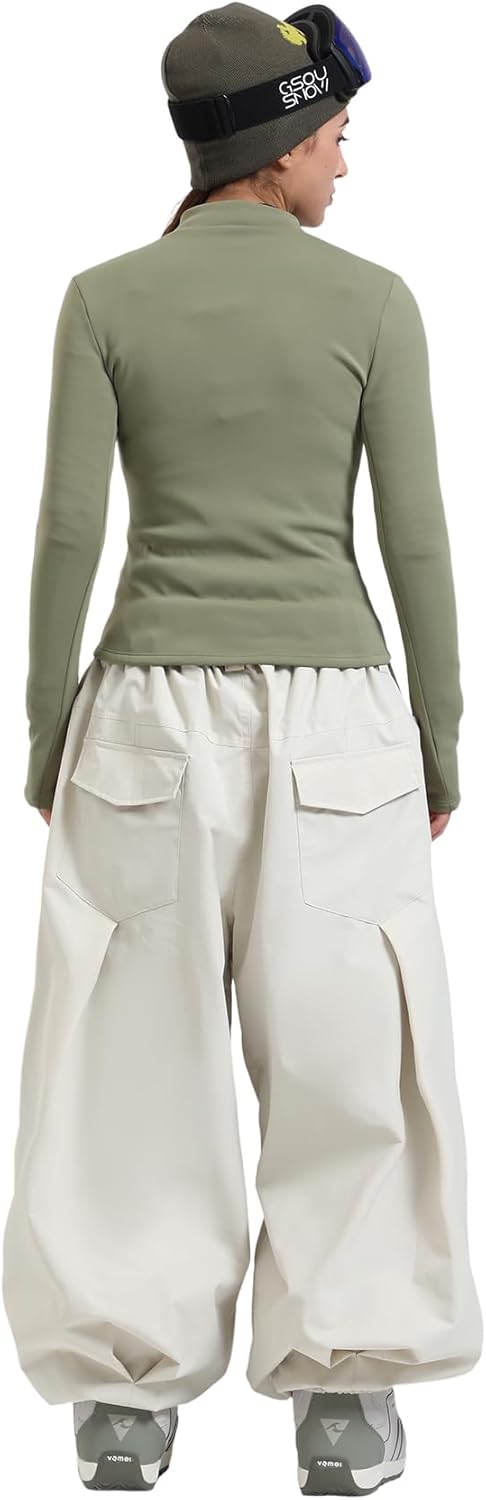 GSOU SNOW Womens Mens Snow Pants Baggy Snowboard Ski Pant Loose Waterproof Windproof Insulated