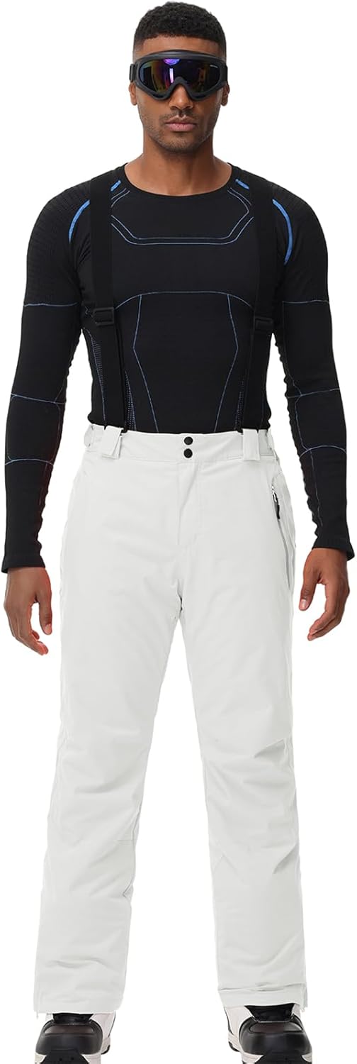YEEFINE Men's Snow Ski Pants Insulated Waterproof Warm Winter Outdoor Snowboard Bibs with Suspenders - Image 2