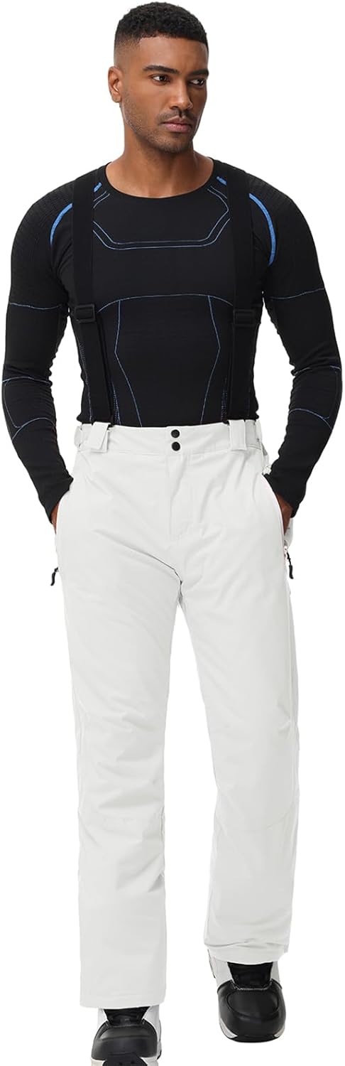 YEEFINE Men's Snow Ski Pants Insulated Waterproof Warm Winter Outdoor Snowboard Bibs with Suspenders - Image 5