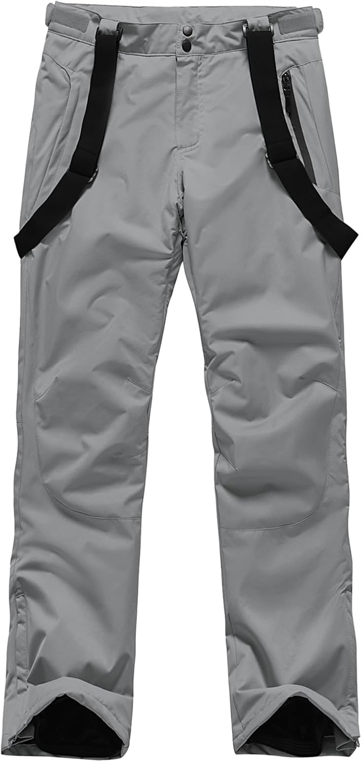 YEEFINE Men's Snow Ski Pants Insulated Waterproof Warm Winter Outdoor Snowboard Bibs with Suspenders - Image 6