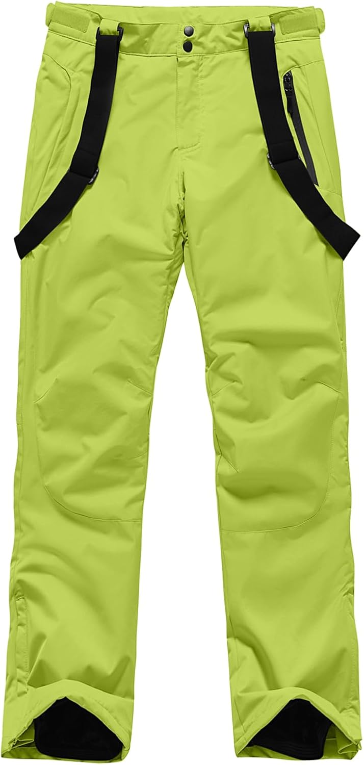 YEEFINE Men's Snow Ski Pants Insulated Waterproof Warm Winter Outdoor Snowboard Bibs with Suspenders - Image 9