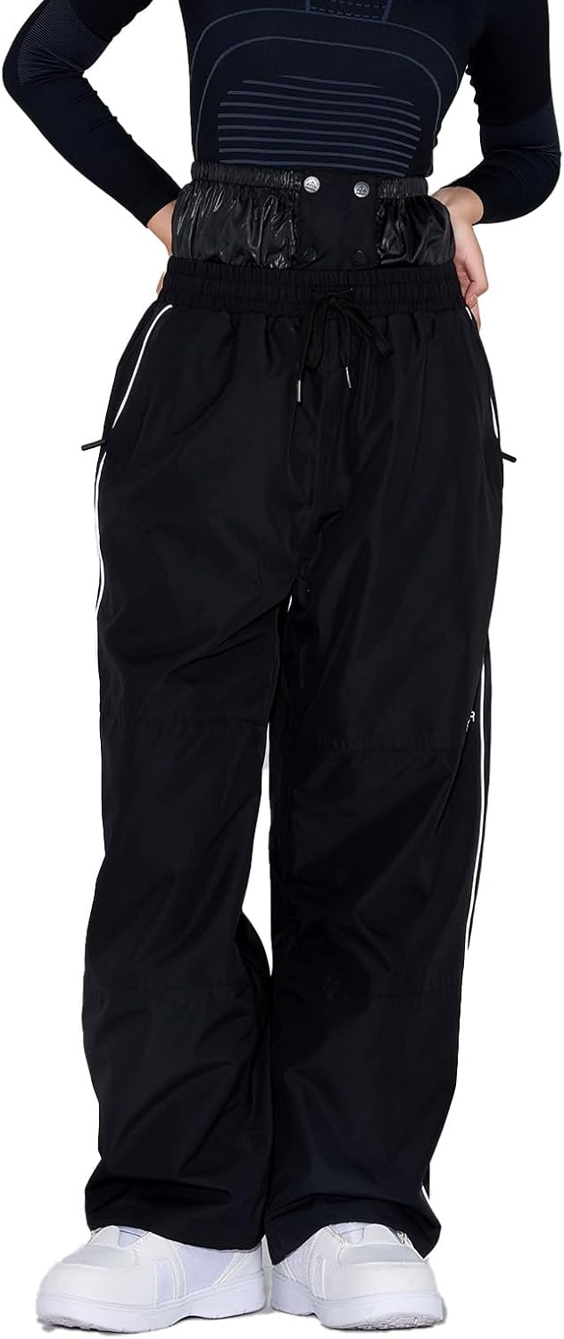 Womens Ski Pants Waterproof Windproof Insulated Snow Pants, Snowproof Ankle Cuffs for Snowboarding Hiking