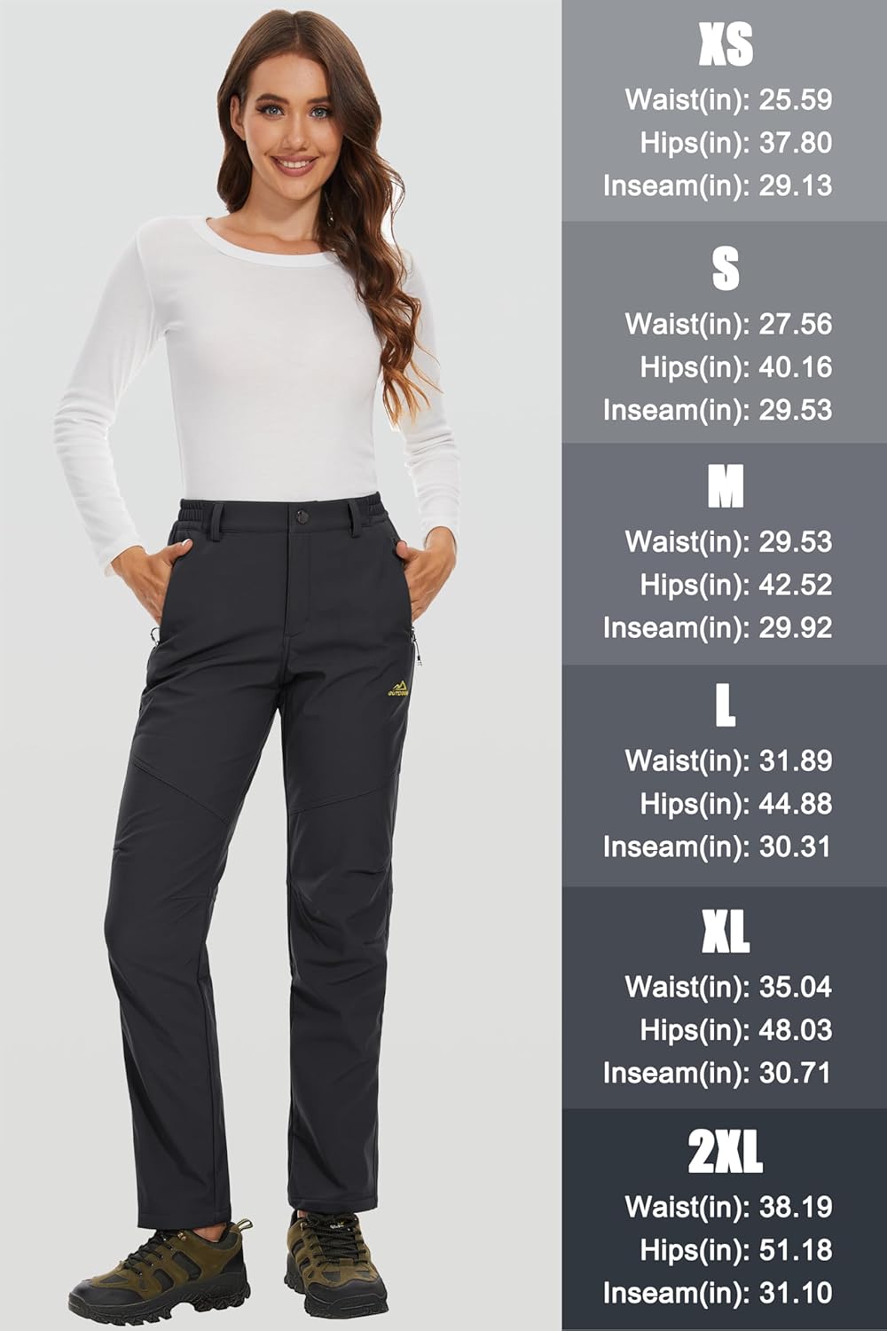 MAGCOMSEN Women's Fleece Lined Waterproof Insulated Snow Ski Pants Winter Warm Hiking Pants Outdoor Softshell - Image 5