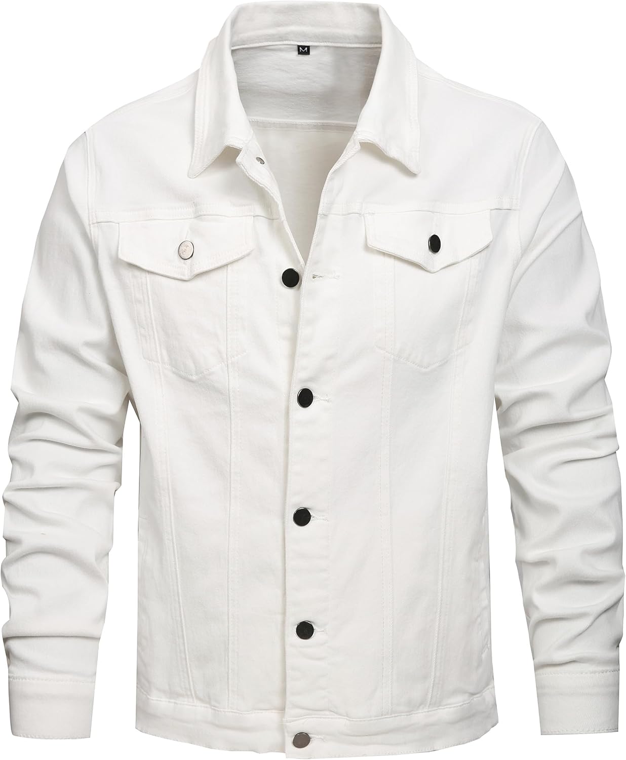 QIMYUM Jean Jacket For Men, Distressed Slim Denim Jacket