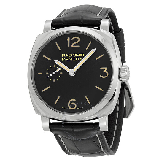 Radiomir 1940 Hand Wound Black Dial Black Leather Men's Watch