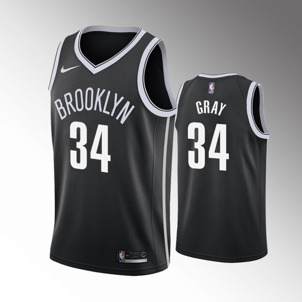 Nike Nets Gray #34 Jersey