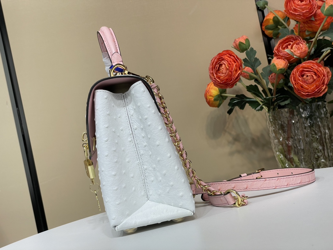 RARE Louis Vuitton Rose des Vents Ostrich Mini Exotic Pear